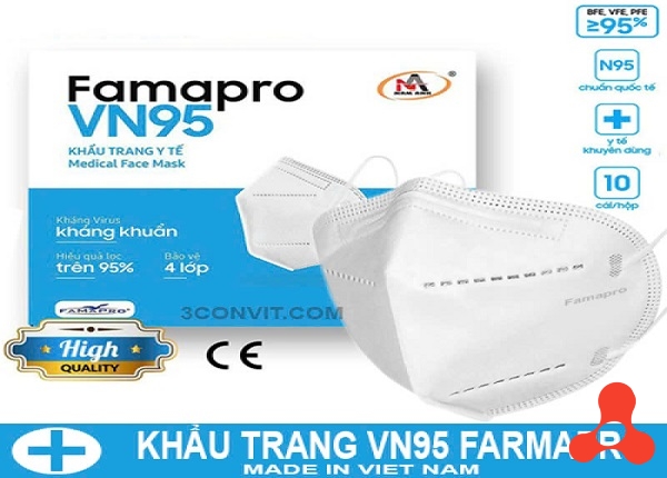 HỘP 10 KHẨU TRANG Y TẾ 4 LỚP FAMAPRO VN95