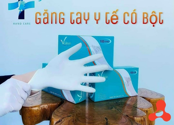 HỘP 100 GĂNG TAY Y TẾ CÓ BỘT VGLOVE