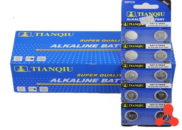 HỘP 20 VỈ PIN NÚT AG13 TIANQIU ALKALINE 1,5V