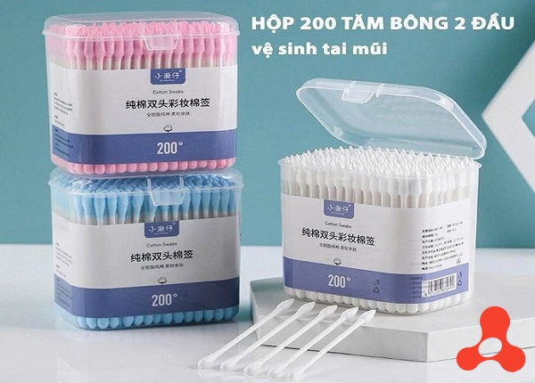 HỘP 200 TĂM BÔNG 2 ĐẦU