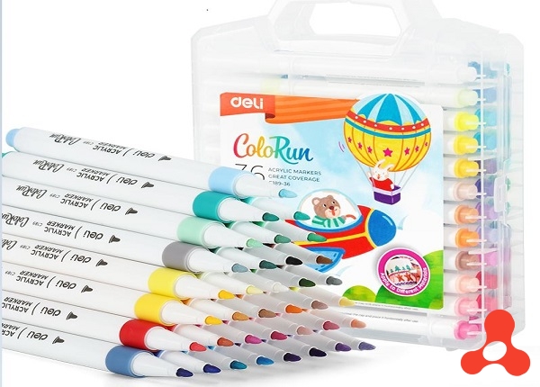 HỘP 36 BÚT MÀU ACRYLIC MARKER DELI C189- 36
