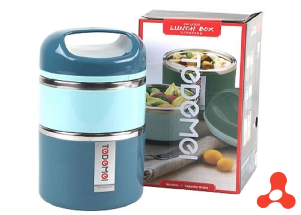 HỘP CƠM 2 TẦNG INOX 930ML TEDEMEI MÃ 6532