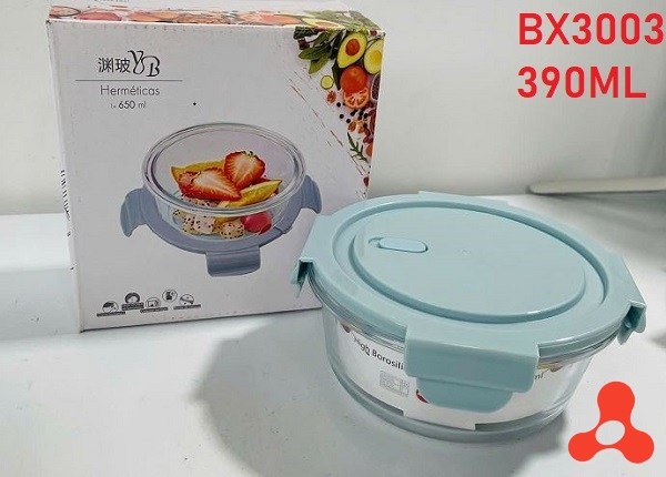 HỘP THỦY TINH TRÒN 390ML BX3003