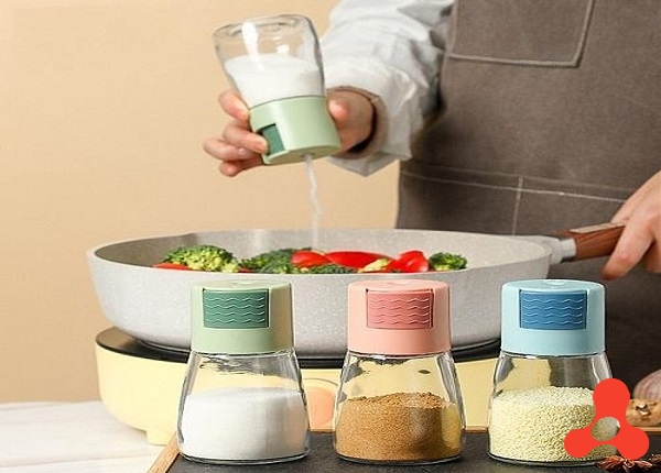 HỦ ĐỰNG GIA VỊ THỦY TINH BẤM NÚT ĐỊNH LƯƠNG