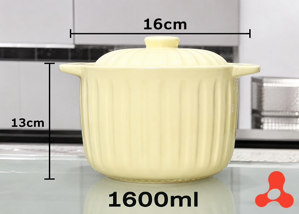 HỦ ĐỰNG MỠ HỌA TIẾT VÂN SỌC 1600ml (T18)
