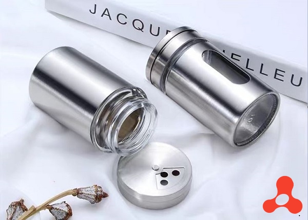 HỦ ĐỰNG GIA VỊ, TĂM XỈA RĂNG INOX 304