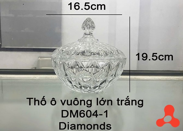 HỦ MỨT TẾT Ô VUÔNG LỚN DIAMONDS DM604-1 (T12)
