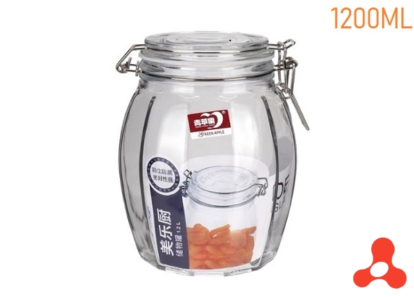 HỦ THUỶ TINH NẮP GÀI DELI 1200ML (T24)