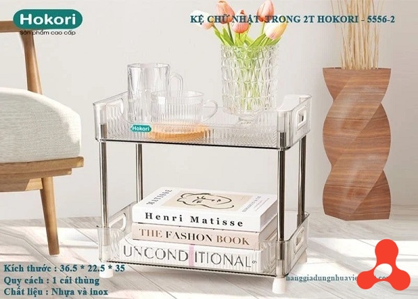 KỆ 2 TẦNG TRONG SUỐT HOKORI 5556- 3