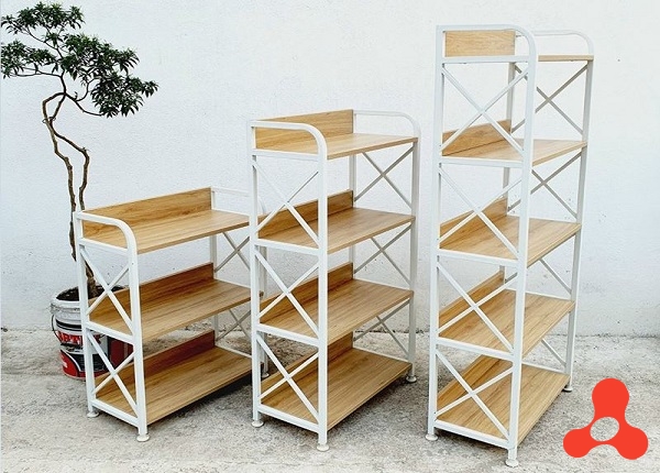 KỆ ĐỰNG ĐỒ KHUNG SẮT MẶT GỖ 5 TẦNG (160x60x30cm)