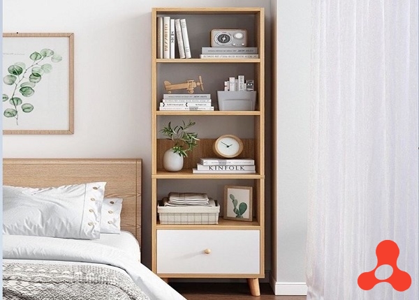 KỆ SÁCH ĐỨNG 4 TẦNG DECOR PHÒNG KHÁCH (50x25x120cm)