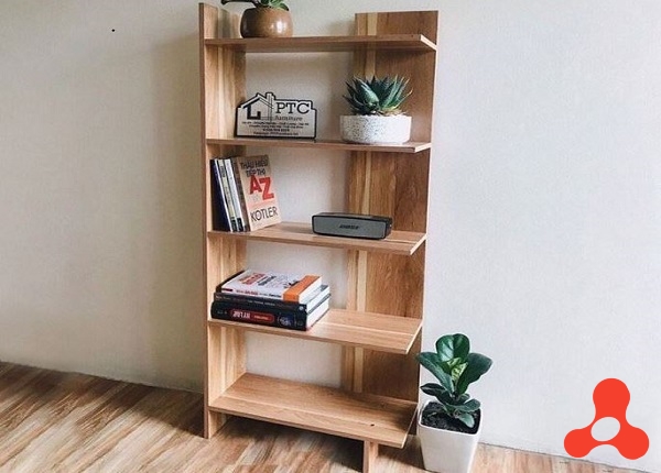 KỆ SÁCH ĐỨNG GÓC TƯỜNG 5 TẦNG GỖ MDF (120x40x20cm)
