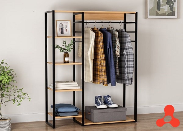KỆ TREO QUẦN ÁO CÓ GIÁ ĐỂ ĐỒ HIỆN ĐẠI (140x90x30cm)