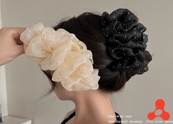 KẸP TÓC NƠ LƯỚI CỠ LỚN HAI MẶT ĐÍNH ĐÁ