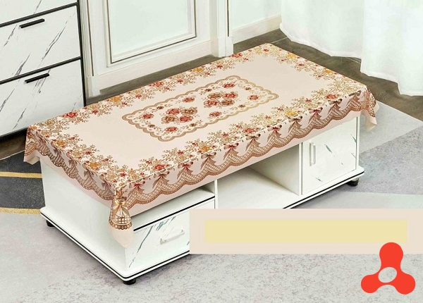 KHĂN TRẢI BÀN LỤA 3D CHỮ NHẬT 90x110CM