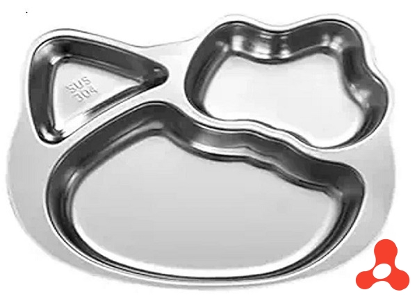 KHAY CƠM INOX 304 HÌNH MÈO CHO BÉ (T100)