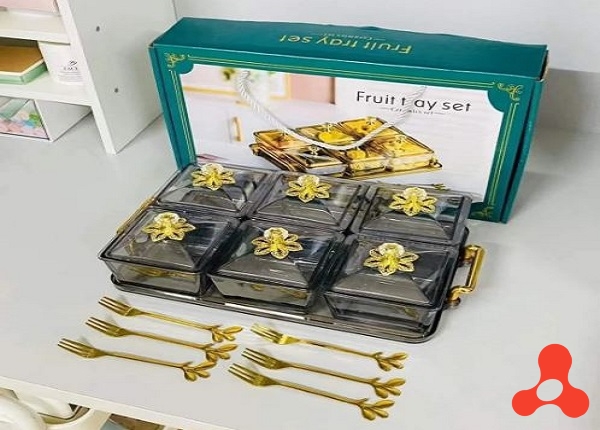 KHAY MỨT 6 NGĂN THỦY TINH SANG TRỌNG