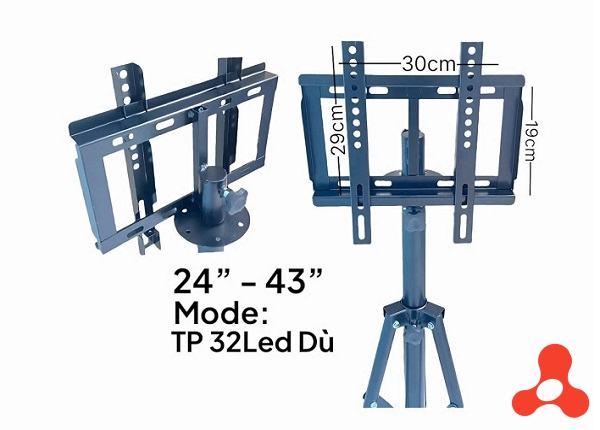 KHUNG TREO TiVi DI ĐỘNG 24-43in - TP 32 LED DÙ