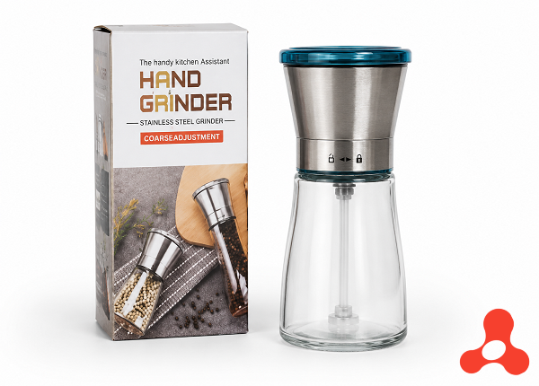LỌ XAY TIÊU THUỶ TINH NẮP INOX (T80)
