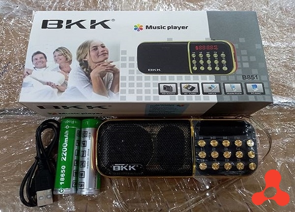 LOA NGHE ĐÀI BKK B851 KÊM 2 PIN