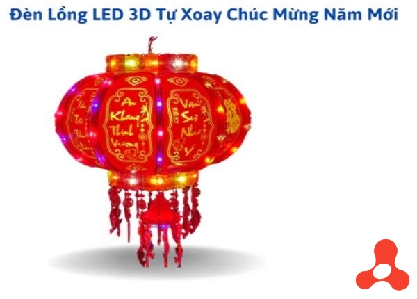 LỒNG ĐÈN LED 3D XOAY 360 #100 - 59CM