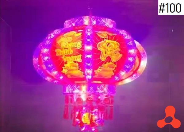 LỒNG ĐÈN LED XOAY 360 THUỶ TINH ĐỦ MÀU #100-59CM (T12)