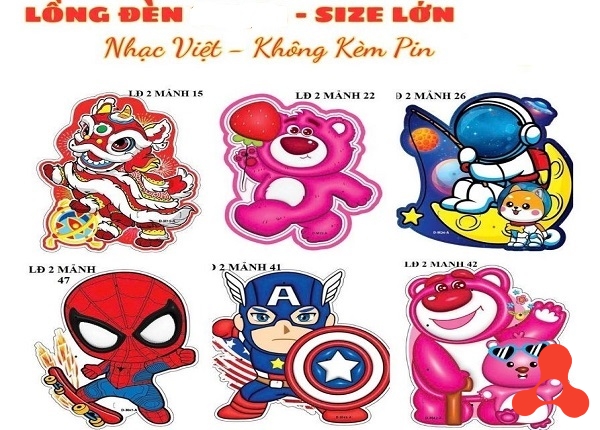 LỒNG ĐÈN TRUNG THU 2 MẢNH LỚN CÓ ĐÈN NHẠC