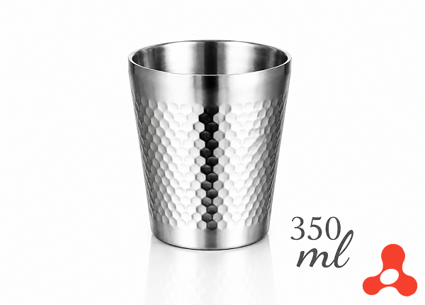 LY INOX 304 2 LỚP 350ml VÂN KIM CƯƠNG GORILLA CHEF (T160)