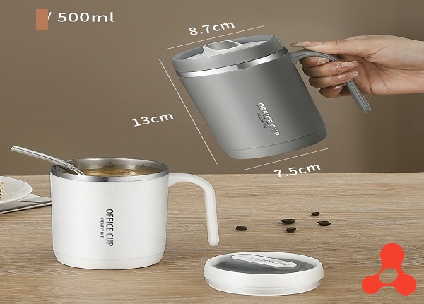 LY INOX 304 OFFICE CUP KÈM ỐNG HÚT