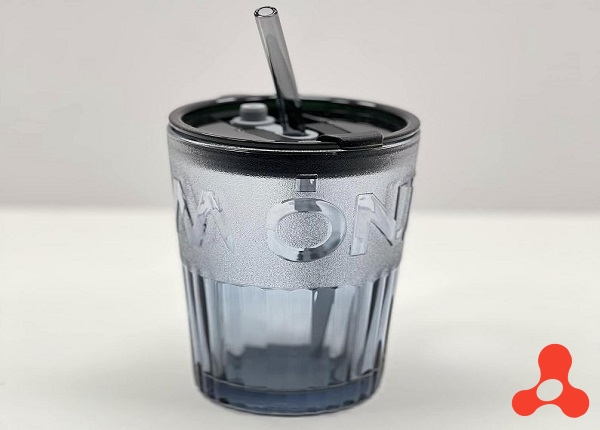 LY THUỶ TINH QUÀ TẶNG 450ML DM111H KÈM ỐNG HÚT
