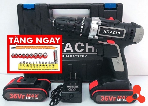 MÁY KHOAN PIN 36V HITACHI 13 LY KÈM PHỤ KIỆN