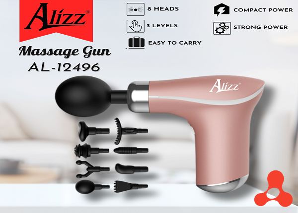 MÁY MASSAGE GUN 8 ĐẦU 6 CHẾ ĐỘ ALIZZ AL- 12496