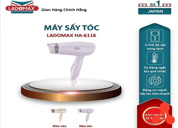MẤY SẤY TỐC 3 CHẾ ĐỘ LADOMAX HA- 6116