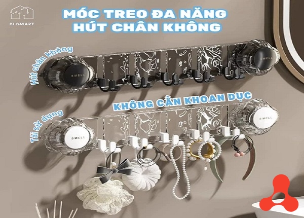 MÓC TREO ĐỒ ĐA NĂNG 2 ĐẦU HÍT CHỊU LỰC