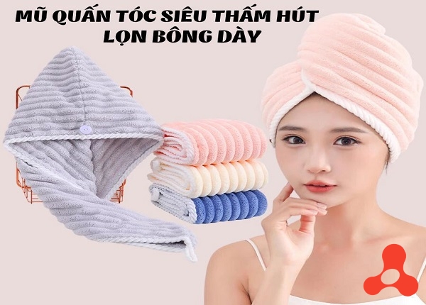 MŨ QUẤN KHÔ TÓC LÔNG CỪU SIÊU THẤM HÚT