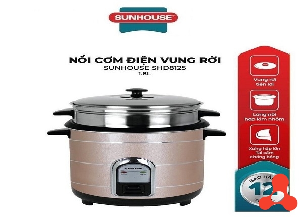 NỒI CƠM ĐIỆN 1.8L SUNHOUSE SHD8125