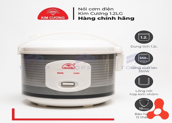 NỒI CƠM ĐIỆN 1,2L KIM CƯƠNG NẮP GÀI