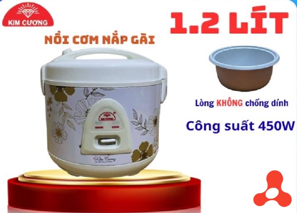 NỒI CƠM ĐIỆN 1,2L KIM CƯƠNG NẮP GÀI (T6)
