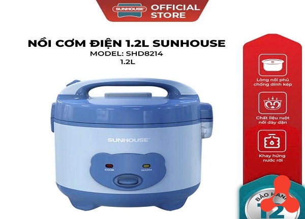 NỒI CƠM ĐIỆN 1,2L SUNHOUSE SHD8214