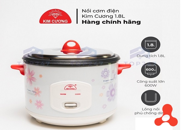 NỒI CƠM ĐIỆN 1,8L KIM CƯƠNG CHỐNG DÍNH NẮP RỜI