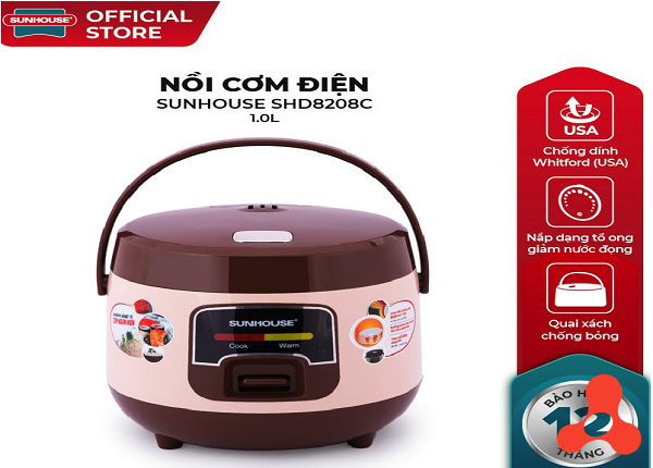 NỒI CƠM ĐIỆN 1L SUNHOUSE SHD8208C