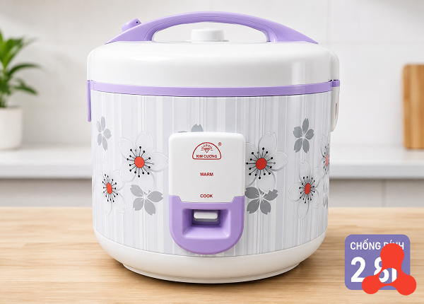 NỒI CƠM ĐIỆN KIM CƯƠNG CHỐNG DÍNH NẮP GÀI 2,8L (T6)
