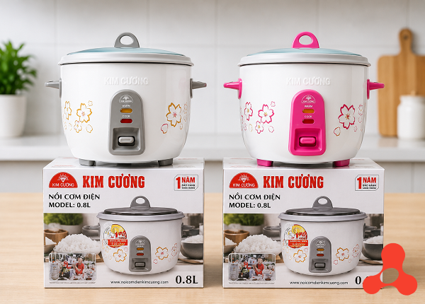 NỒI CƠM ĐIỆN KIM CƯƠNG NẮP RỜI 0,8 Lít (T12)