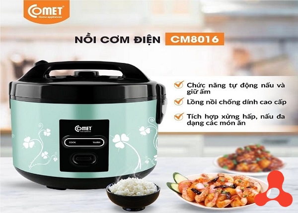 NỒI CƠM ĐIỆN NẮP BẬT 1,8L COMET CM8016 (T4)