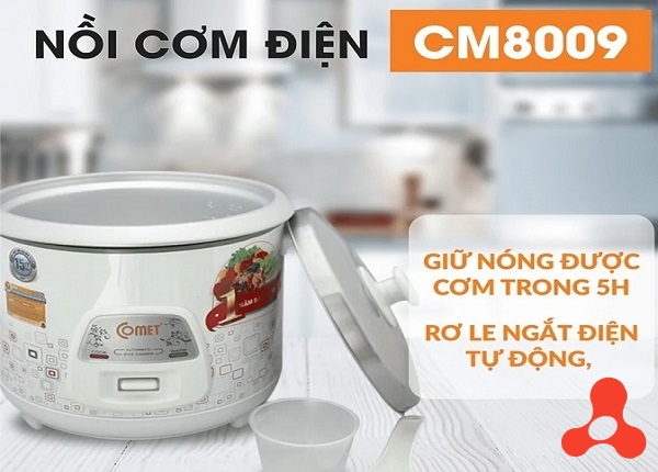 NỒI CƠM ĐIỆN NẮP RỜI 1,2L COMET CM8009 (T4)