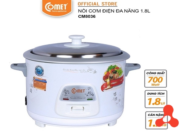 NỒI CƠM ĐIỆN NẮP RỜI 1,8L COMET CM8036 (T4)