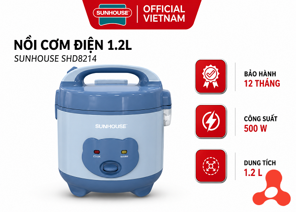 NỒI CƠM ĐIỆN SUNHOUSE SHD8214 - 1.2L (T6)