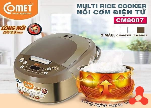 NỒI CƠM ĐIỆN TỬ NẮP GÀI 1,8L COMET CM8087 (T4)