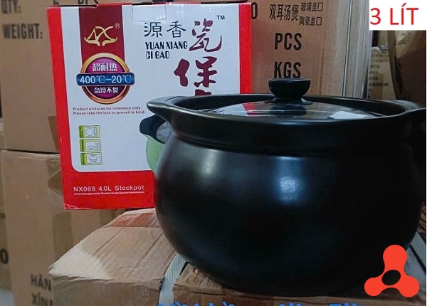 NỒI ĐẤT HẦM 3 LÍT NẮP THỦY TINH CAO CẤP