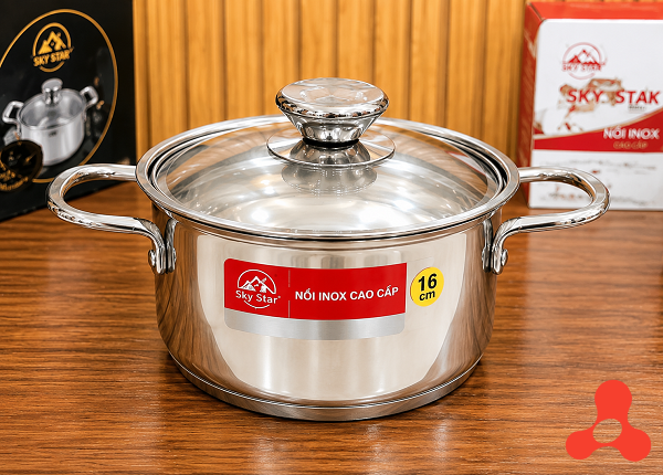 NỒI INOX 1 ĐÁY SKY STAR 16cm